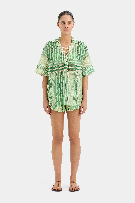 GREEN PATCHWORK STRIPE / 1