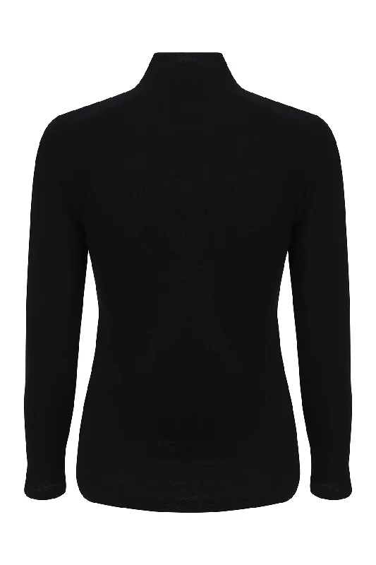 100% Merino Turtle neck Top | BLACK | 6512ZR