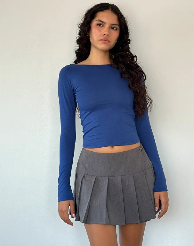 Amabon Long Sleeve Top in Dazzling Blue