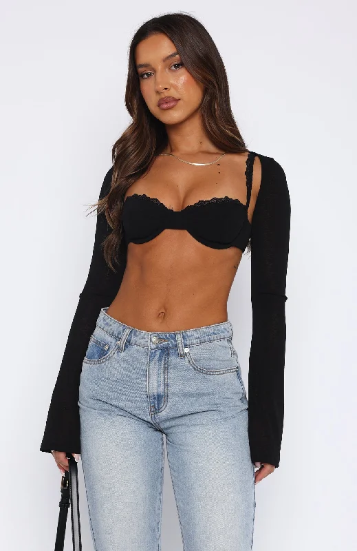 Amaze Me Long Sleeve Crop Black