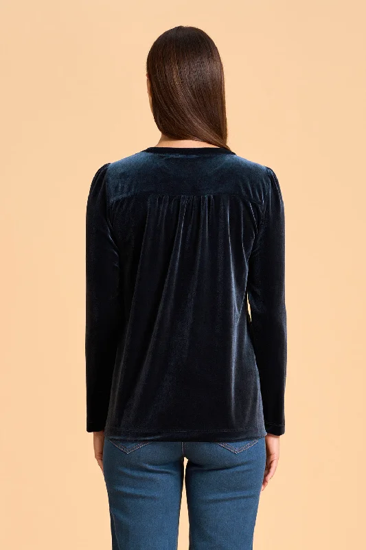 Velvet Keyhole Top