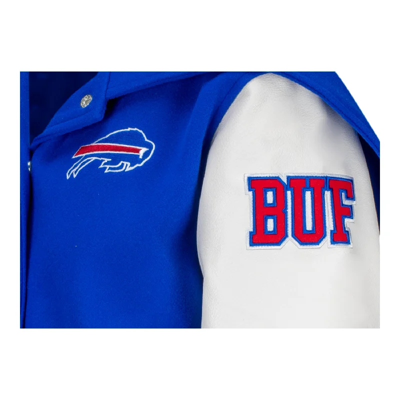 Wild Collective Ladies Buffalo Bills Snap Varsity Jacket