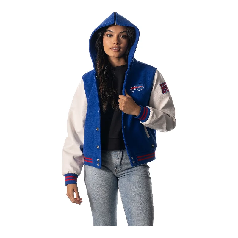 Wild Collective Ladies Buffalo Bills Snap Varsity Jacket