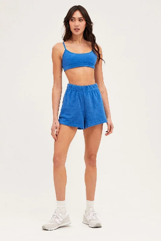 Blue Crop Top Terry