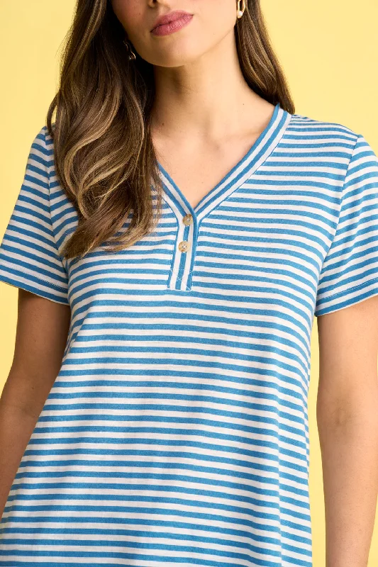 Henley Stripe T-Shirt