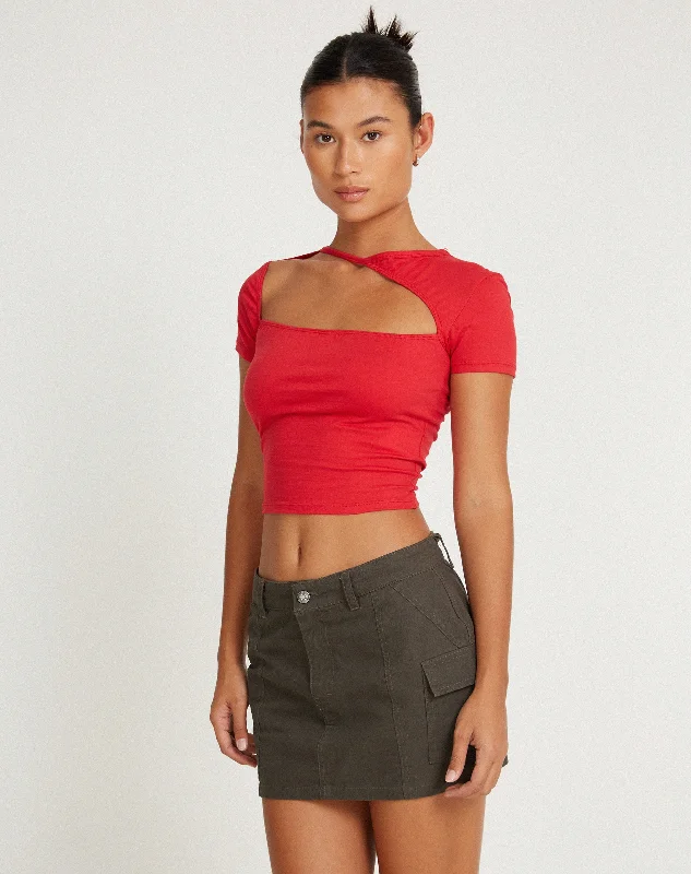 Desiree Top in Racing Red