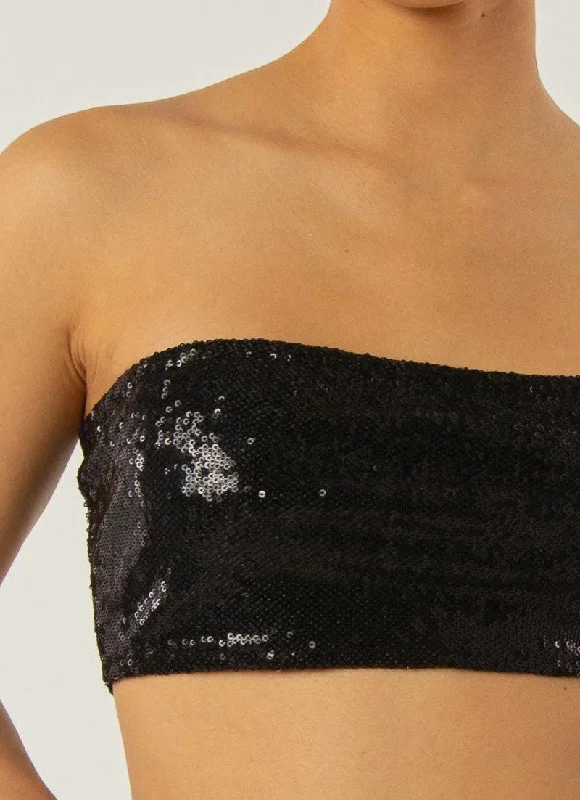 Emma Sequin Bustier - Black