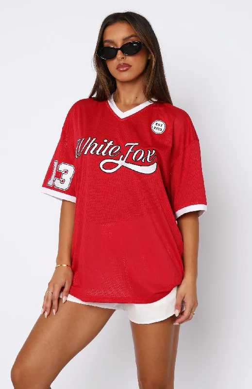 Hit A Home Run Oversized Jersey Red