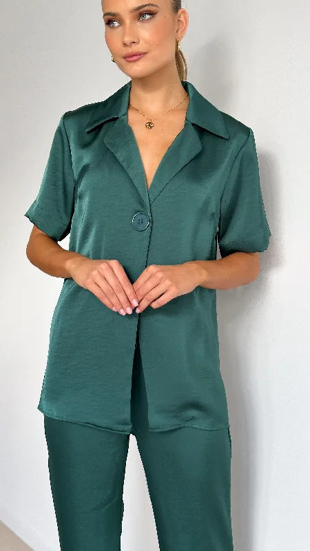 Imogen Button Shirt - Emerald