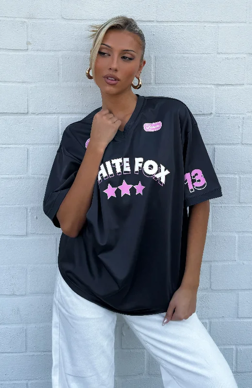 Just Get Along Oversized Jersey Charcoal