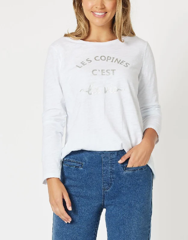 Les Copines Long Sleeve T-Shirt - White