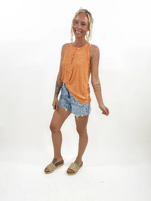 Livin' Easy Halter Top- APRICOT-FINAL SALE