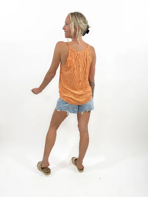 Livin' Easy Halter Top- APRICOT-FINAL SALE