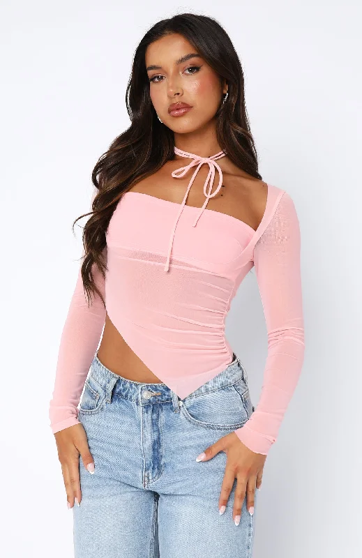 Passion For You Long Sleeve Top Baby Pink