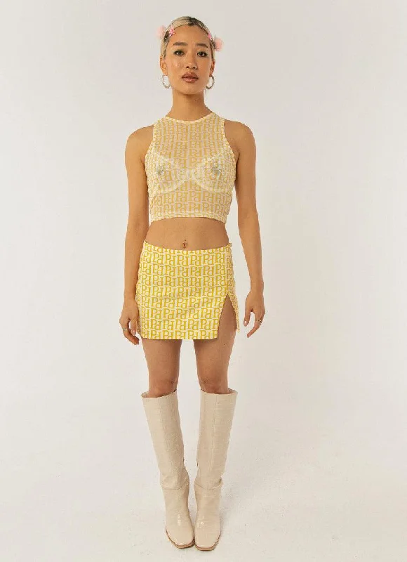 Patience Mesh Crop - Meadow Logo