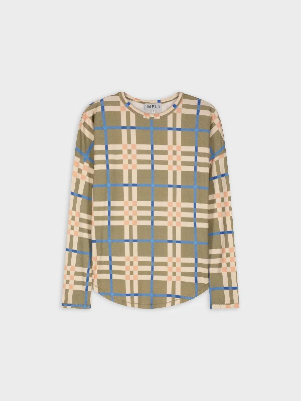 PRINTED SWING TEE-PLAID