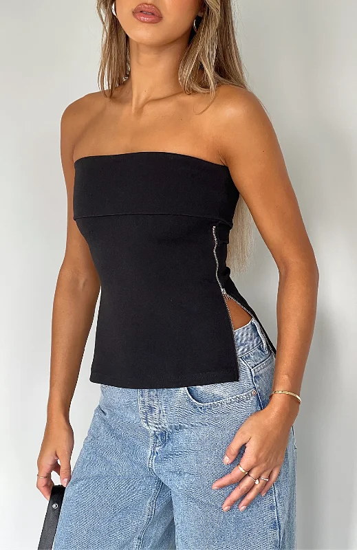 Ready For Tonight Strapless Top Black