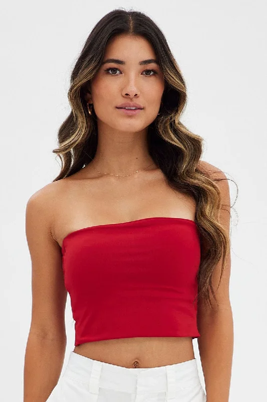 Red Bandeau Top