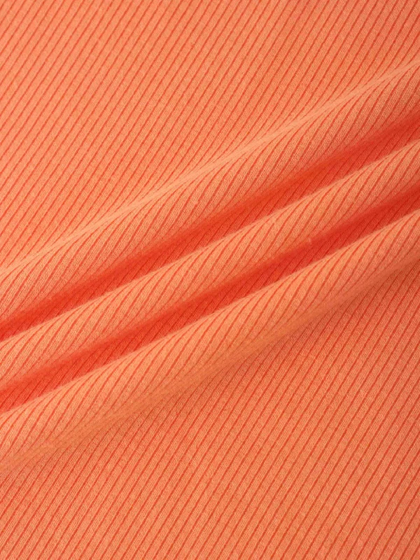 RIBBED HIGH V 3Q-ORANGE