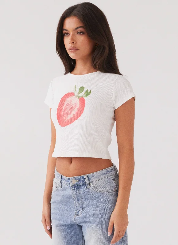 Strawberry Shortcake Graphic Baby Tee - White