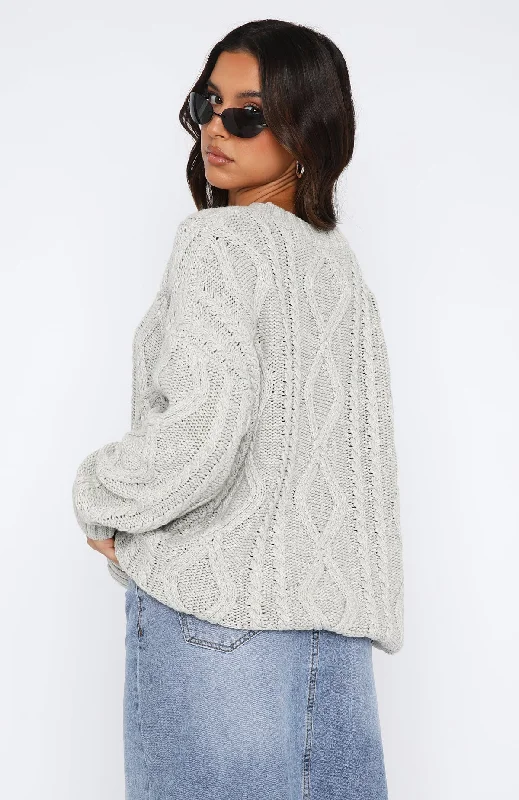 Strong Attraction Knit Sweater Grey