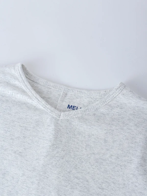 V Bottom T-Shirt-Heathered Grey