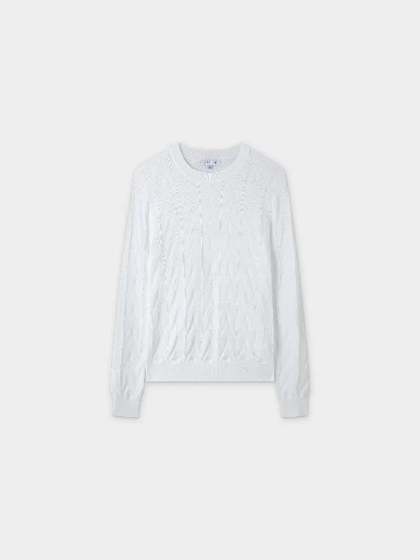 Wave Stripe Sweater-White