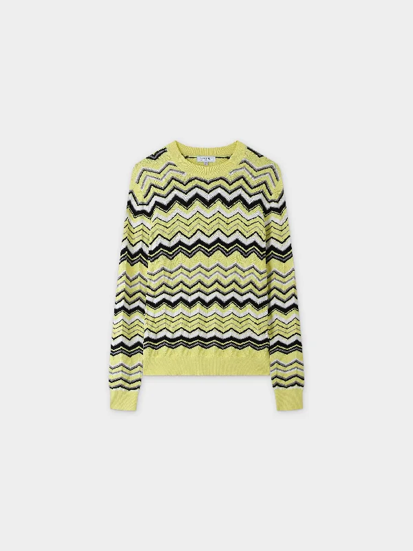 Wave Stripe Sweater-Yellow/Black