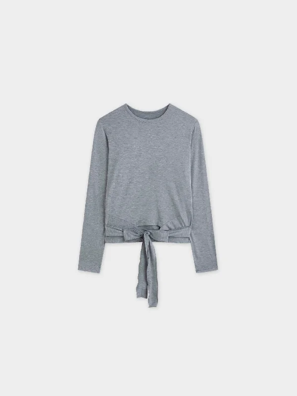 Wrap Tie Tee-Grey