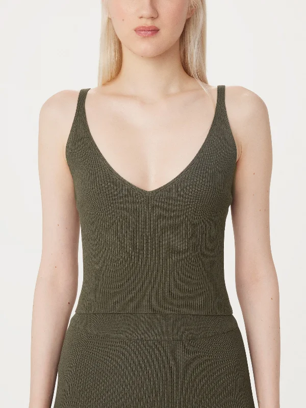 The Knit Tank Top in Green