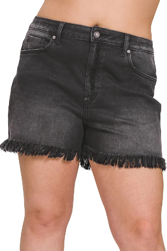 Catalina Plus Size Distressed Jean Shorts