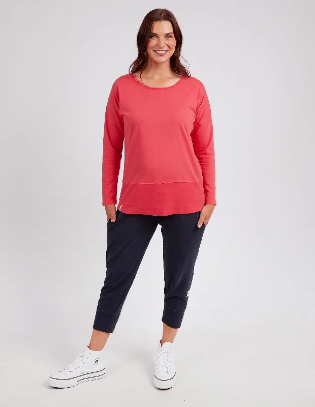 Elm Rib L/S Tee - Coral Spritz