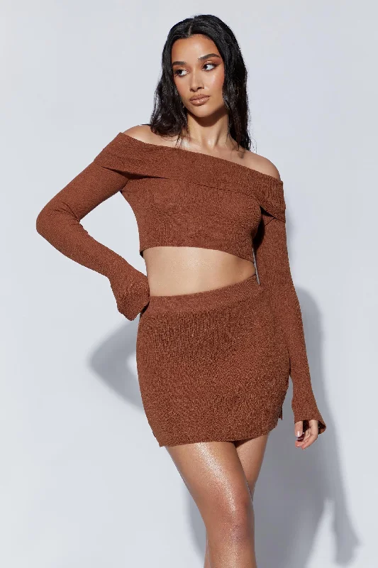 Esme Knit Mini Skirt - Clay