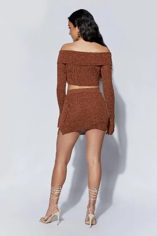 Esme Knit Mini Skirt - Clay