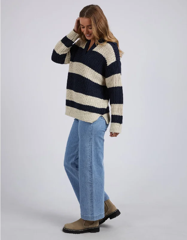 Estella Stripe Knit - Navy & Off White