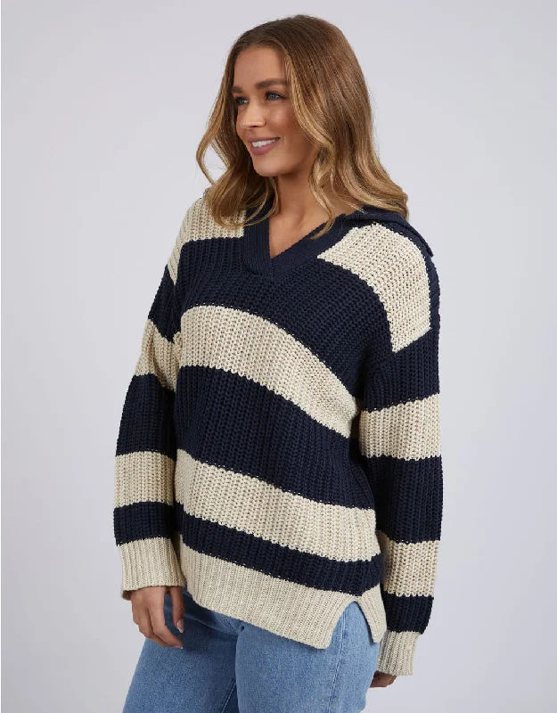 Estella Stripe Knit - Navy & Off White