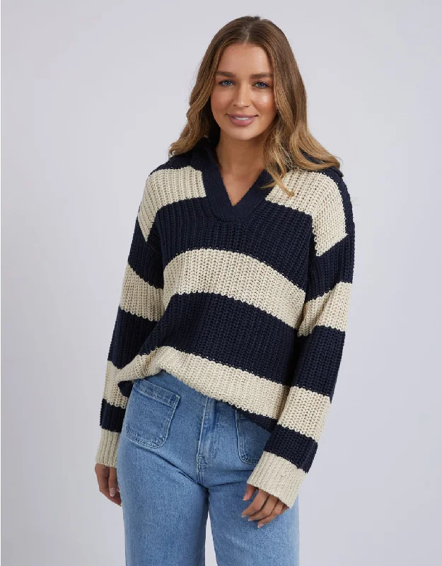 Estella Stripe Knit - Navy & Off White