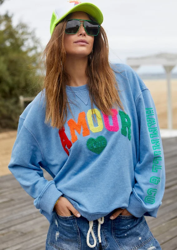 Hammill + Co Applique Amore Sweat Blue