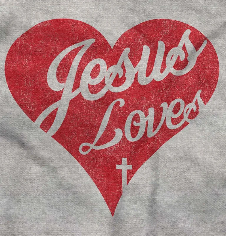 Jesus Loves Junior Fit V-Neck T-Shirt