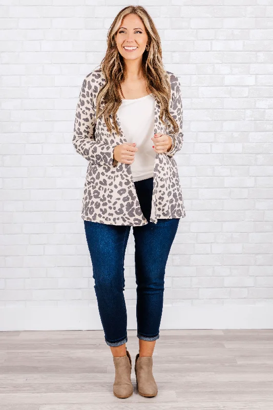 Jungle Chic Cardigan, Cream-Black