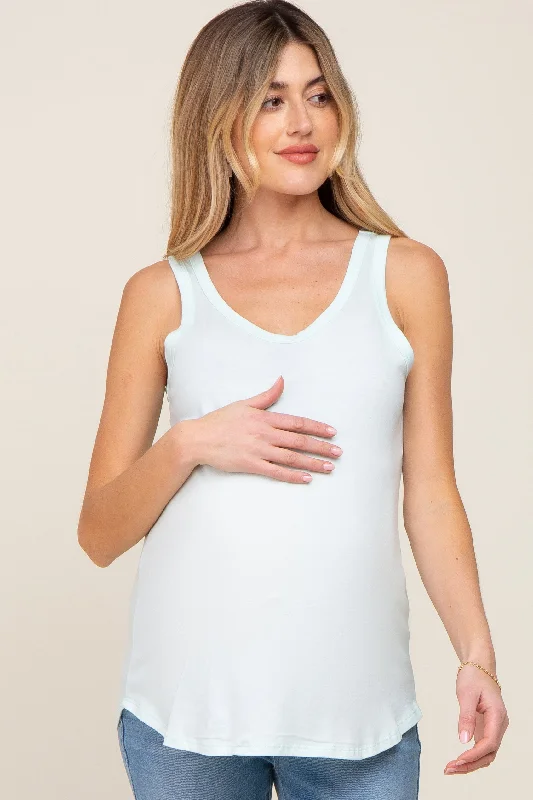 Light Blue Maternity Tank Top