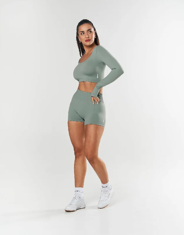 Seamless Scoop Long Sleeve - Blue