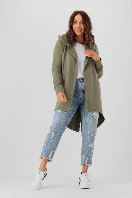 Silent Theory Ashleigh Hooded Cardigan Khaki