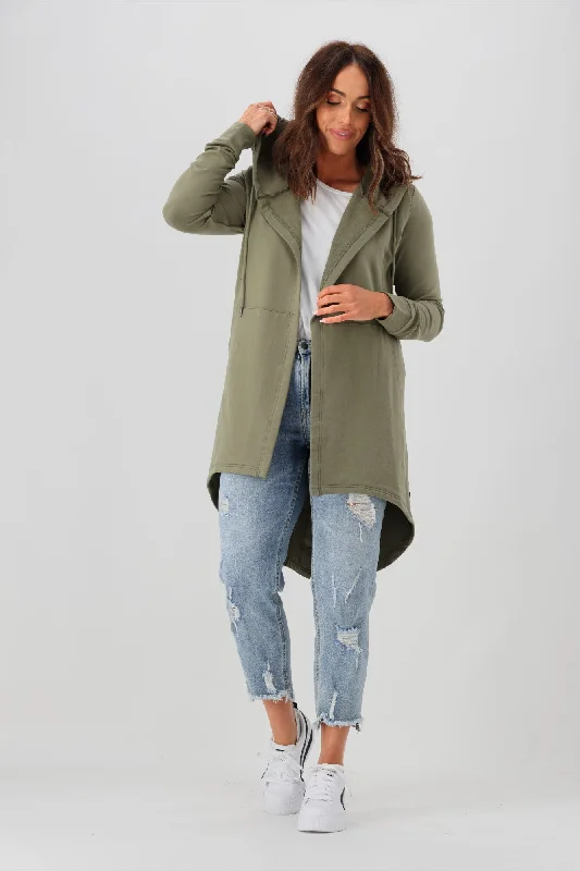 Silent Theory Ashleigh Hooded Cardigan Khaki