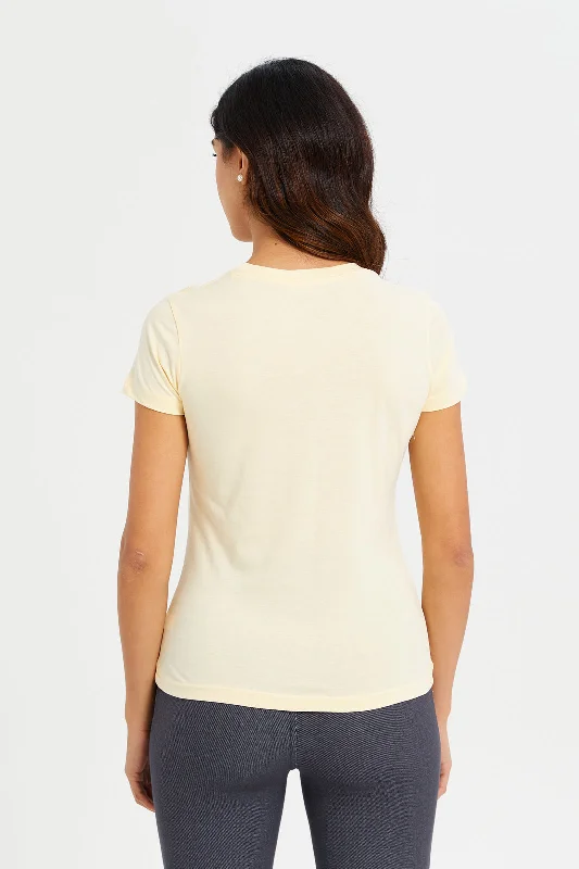 Women Yellow Basic T-Shirt