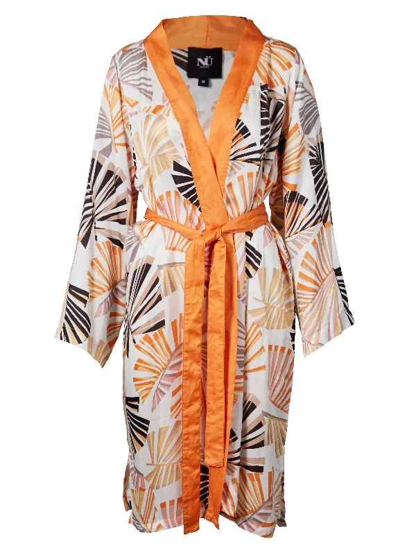 PENNY patterned kimono - Hot Orange mix