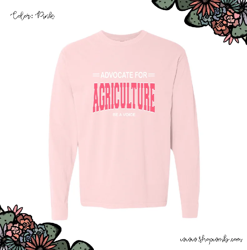 Advocate For Agriculture Be A Voice Pink Ink LONG SLEEVE T-Shirt (S-3XL) - Multiple Colors!