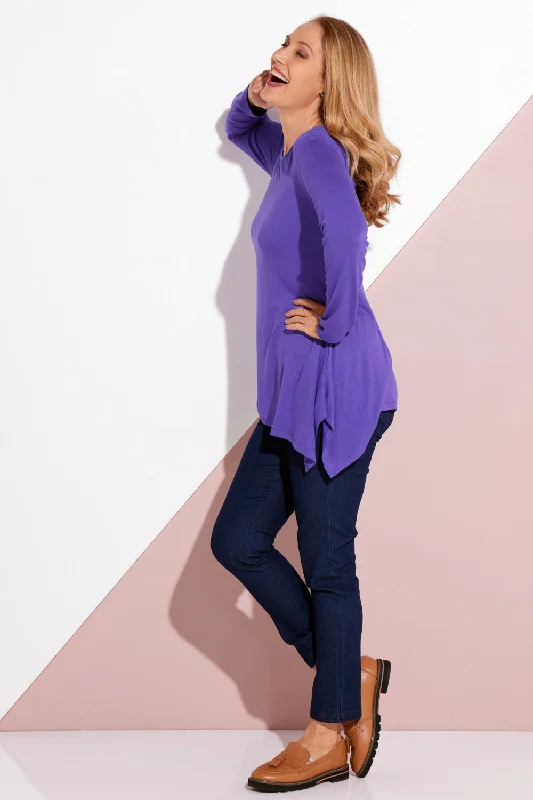 Andrea Long Sleeve Top - Purple