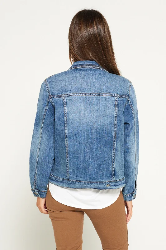 Angie Denim Jacket - Blue Mid Wash