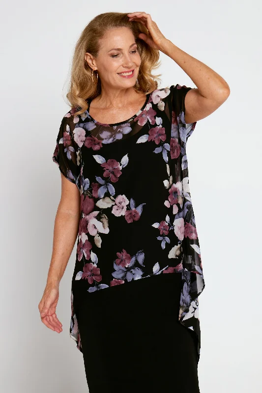 Ashton Chiffon Top - Mauve